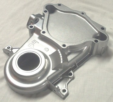 Mopar timing cover in Super Chrome